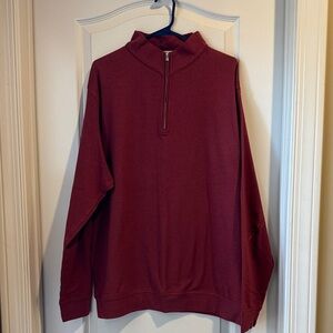 Peter Millar Maroon Zip-Up Pullover